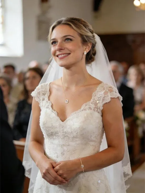 Cubic Zirconia Teardrop Earrings Necklace Bracelet Jewelry Set For Bride Bridesm - Picture 4 of 9